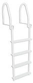 4 Step Flip-Up  Galvalume Dock Ladder, White