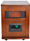 6 Element Large Room Infrared Heater w/ All Wood Cabinet and Remote
