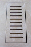 Porcelain vent cover made to match Sydney Ivory tile. Size -  5 Inch x 11 Inch