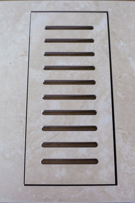 Porcelain vent cover made to match Sydney Ivory tile. Size - 4 Inch x 11 Inch.