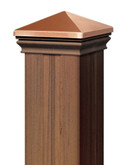 4 Ft. - Post Sleeve Kit  (with matchIng cap & base collar) - Chestnut - Railing