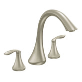 Eva brushed nickel two-handle high arc roman tub faucet (Valve sold separately)