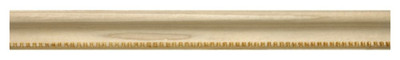 White Hardwood Embossed Bead Base Cap 3/4 X 1-1/4 - Sold Per 8 Foot Piece
