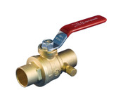 Ball Valve 1/2 Inch With Drain Brass Solder Full Port Lead Free