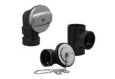 ABS Bath Tub Drain (Waste And Overflow) Kit (Less Pipe, With Tee) - Chrome W/Tee Plug and Chain Stopper