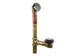 Brass Extended Bath Tub Drain (Waste And Overflow) - Chrome With Clicker Style Stopper