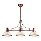Chadwick 3-Light Island Light In Antique Copper With Cappa Shell