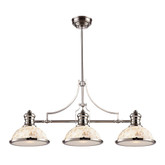 Chadwick 3-Light Island Light In Polished Nickel With Cappa Shell