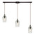 Hammered Glass Collection 3 Light Chandelier In Oil Rubbed Bronze