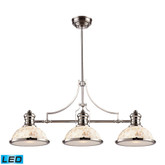 Chadwick 3-Light Island Light In Polished Nickel With Cappa Shell - LED