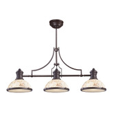 Chadwick 3-Light Island Light In Oiled Bronze With Cappa Shell
