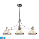 Chadwick 3-Light Island Light In Satin Nickel With Cappa Shell - LED