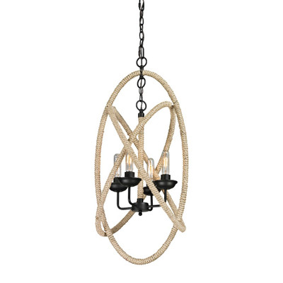 Pearce Collection 4 Light Chandelier In Matte Black