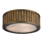 Linden Collection 3 Light Flush Mount In Aged Brass - LED
