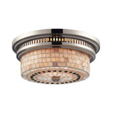 Chadwick 2-Light Flush Mount In Polished Nickel And Cappa Shell