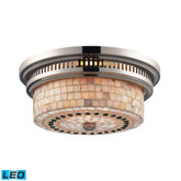 Chadwick 2-Light Flush Mount In Polished Nickel And Cappa Shell - LED
