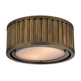Linden Collection 2 Light Flush Mount In Aged Brass