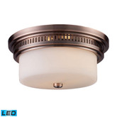 Chadwick 2-Light Flush Mount In Antique Copper - LED