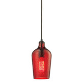 Hammered Glass Collection 1 Light Mini Pendant In Oil Rubbed Bronze