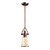 Chadwick 1-Light Pendant In Antique Copper And Cappa Shell