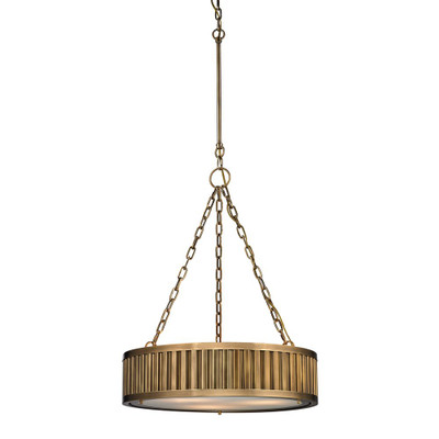 Linden Collection 3 Light Pendant In Aged Brass - LED
