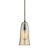 Hammered Glass 1 Light Pendant In Oil Rubbed Bronze