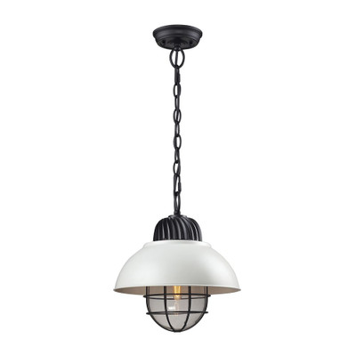 Darby 1 Light Pendant In Oil Rubbed Bronze/White