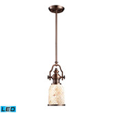 Chadwick 1-Light Pendant In Antique Copper And Cappa Shell - LED