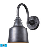 Insulator Glass  1 Light Sconce In Weathered Zinc - LED