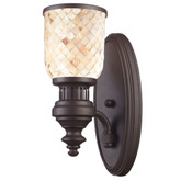 Chadwick 1-Light Sconce In Oiled Bronze And Cappa Shell