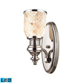 Chadwick 1-Light Sconce In Polished Nickel And Cappa Shell - LED