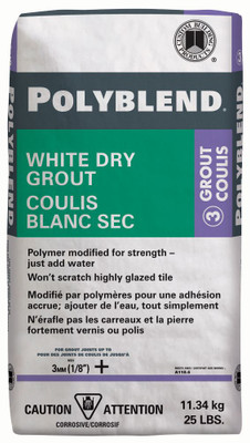Polyblend White Dry Tile Grout - 25-lb