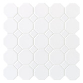 Finesse White with White Dot 12 Inch x 12 Inch x 6mm Glazed Ceramic Mosaic