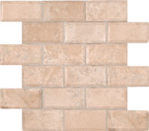 Tuscany Ivory 12 Inch.  X 12 Inch.  X 10 Mm Honed Bevelled Travertine Mesh-Mounted Mosaic Tile (10 Sq. Feet.  / Case)