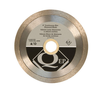 4 in. Diameter Continuous Rim Diamond Tile Saw Blade 7/8-5/8 in. Arbor for Wet/Dry Cutting