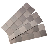 2 Inch x 2 Inch Square Matted Peel and Stick Tiles, Brushed Stainless,3 sections/pack