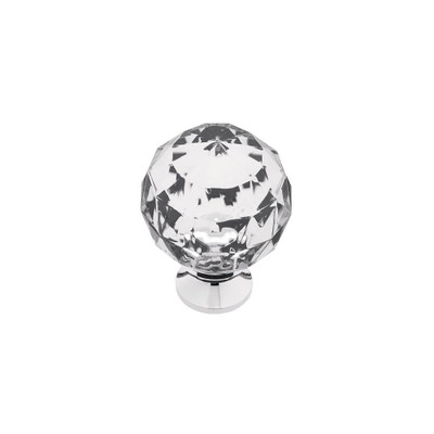 1-3/16  in. Acrylic Faceted Knob with Brass Base