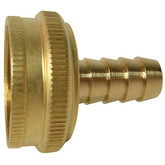Brass Stamped Female Hose Nut to Machined Hose Barb Swivel (3/4 x 1/2)