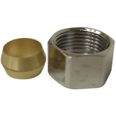 Chrome plated Brass compression Nut with Brass compression sleeve (3/8)