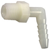 Plastic ID Barb to Male Pipe Elbow (5/8 x 1/2)