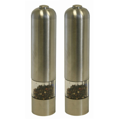 Electronic Stainless Steel Pepper and Salt Mill/Grinder (2-Unit Pack)