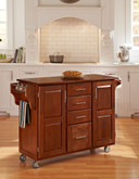 Create-a-Cart Warm Oak Finish with Cherry Top