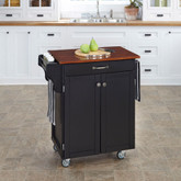 Cuisine Cart Black Finish with Cherry Top