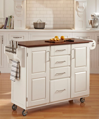 Create-a-Cart White Finish with Oak Top