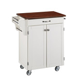 Cuisine Cart White Finish with Cherry Top