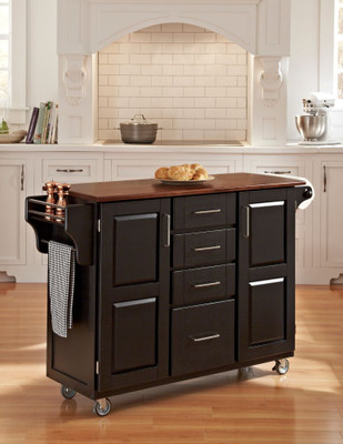 Create-a-Cart Black Finish with Cherry Top
