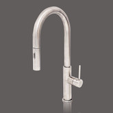 Pure Water Series - Single Side Lever Stainless Steel Kitchen Faucet - Brushed Stainless Steel Finish