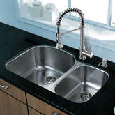 Stainless Steel All in One Undermount Kitchen Sink and Faucet Set 31 Inch
