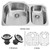 Stainless Steel Undermount Kitchen Sink Two Grids and Two Strainers 18 gauge 31 Inch