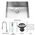 Stainless Steel Undermount Kitchen Sink Faucet Grid Strainer and Dispenser